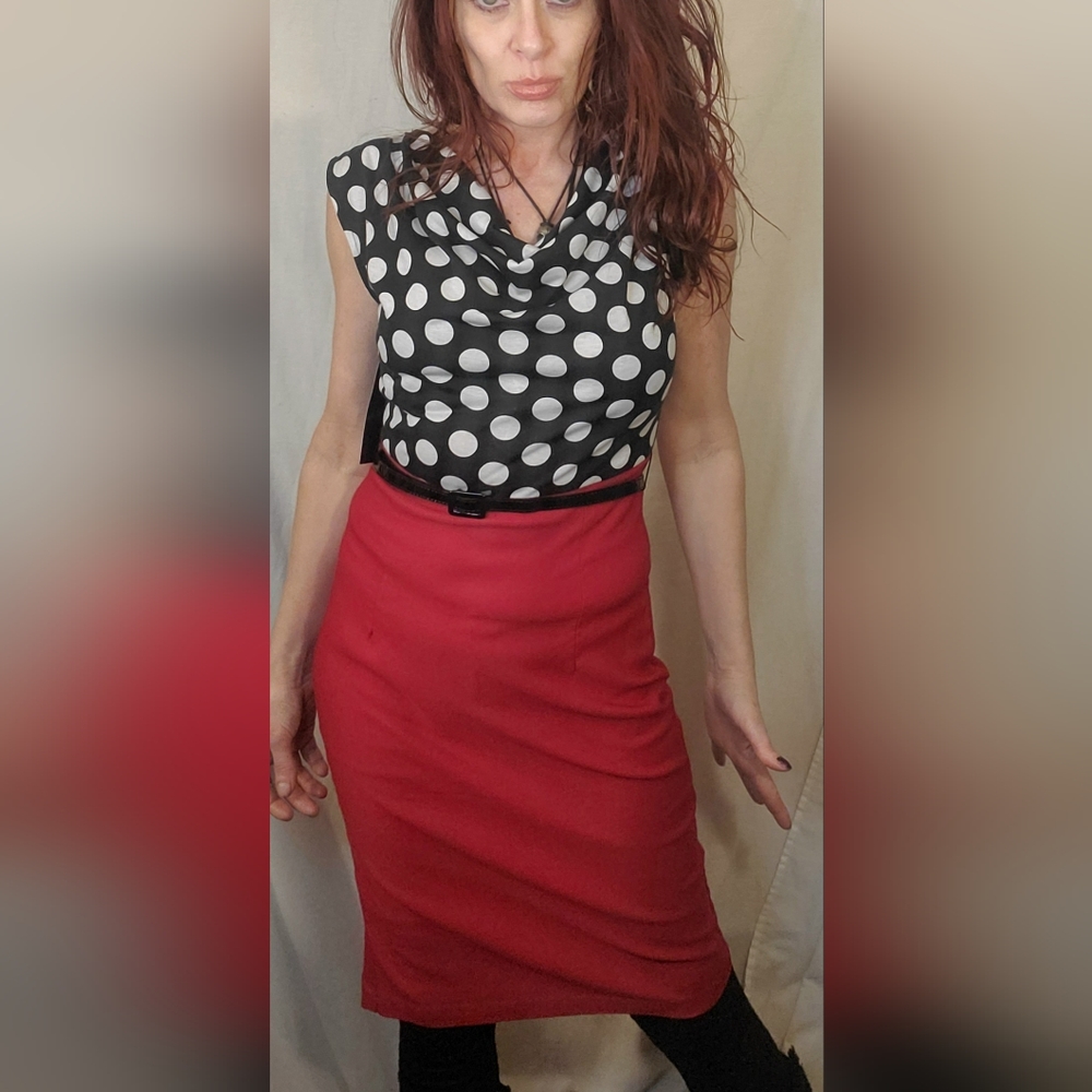 Rock Steady professional belted dress large nwt